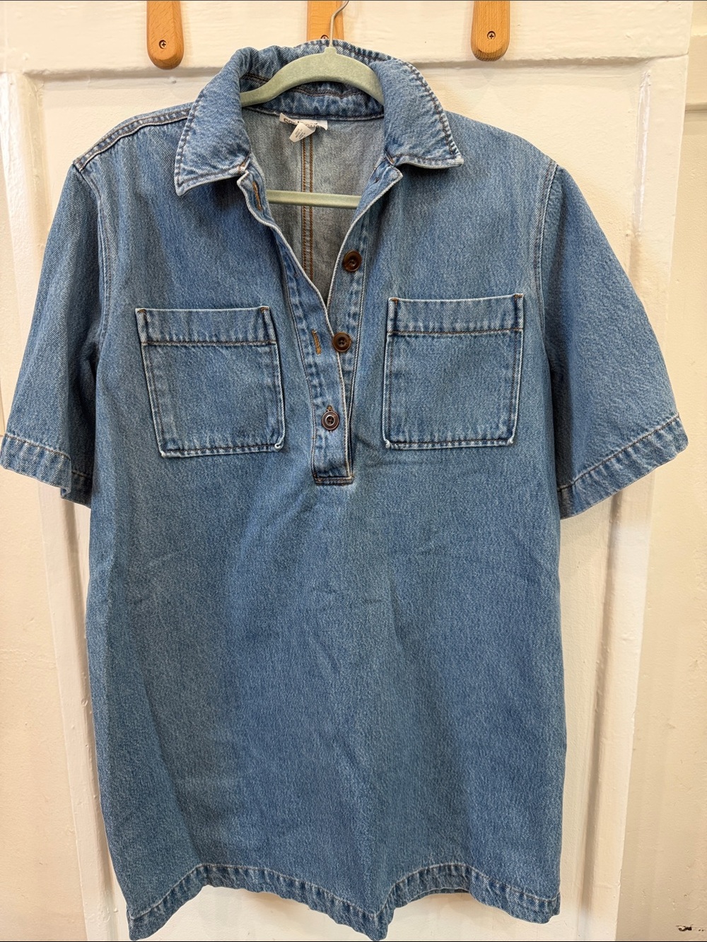 Casual Denim Mini Dress in Blue